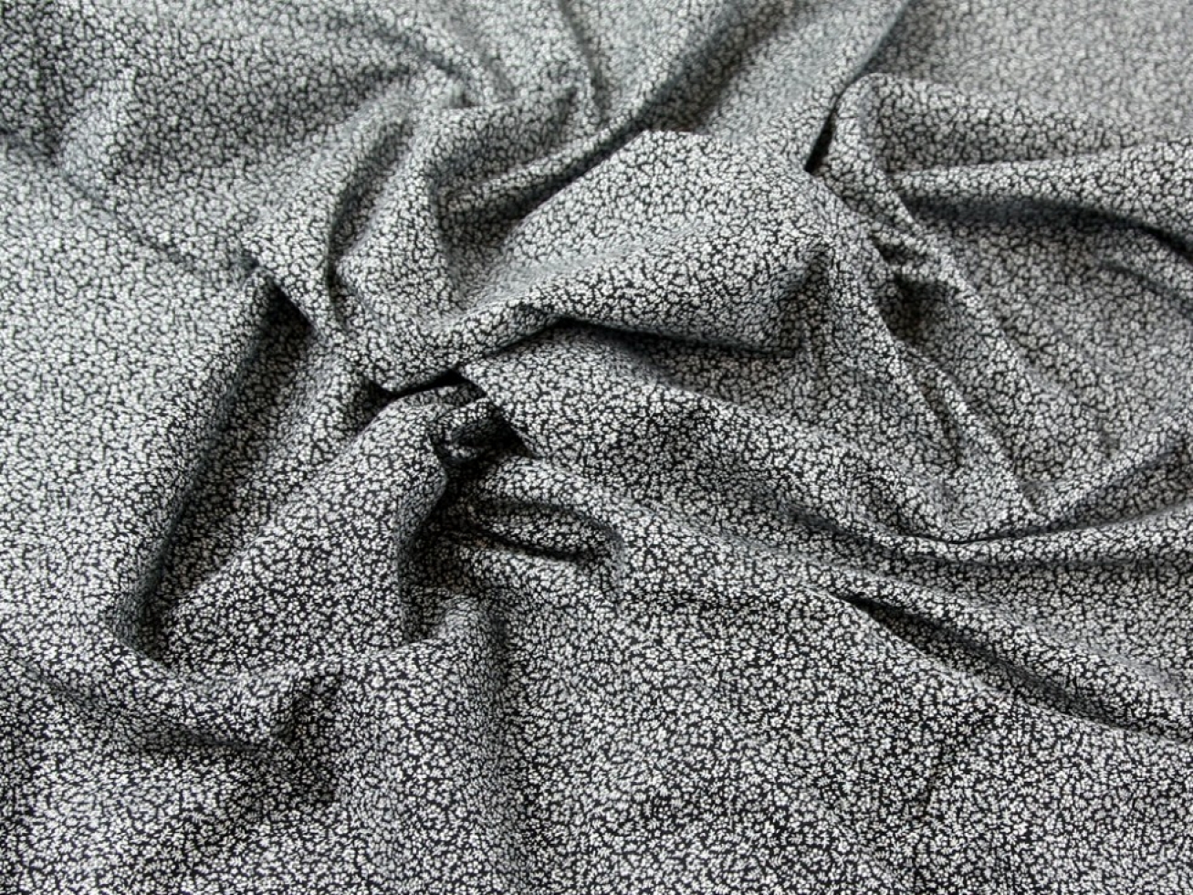 John Louden 100% Cotton Fabric White on Black