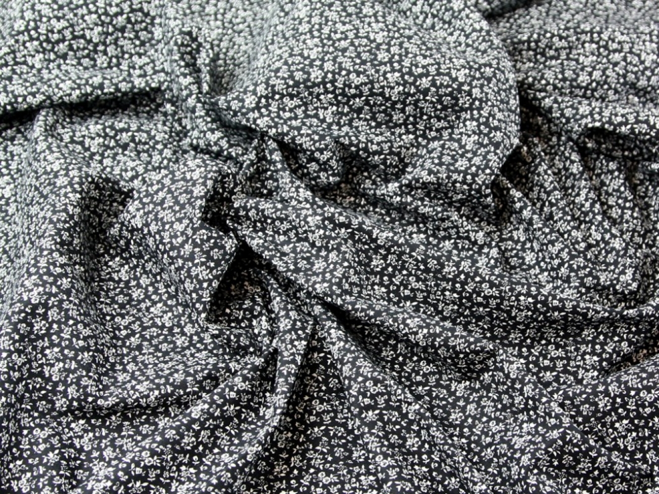 John Louden 100% Cotton Fabric White on Black