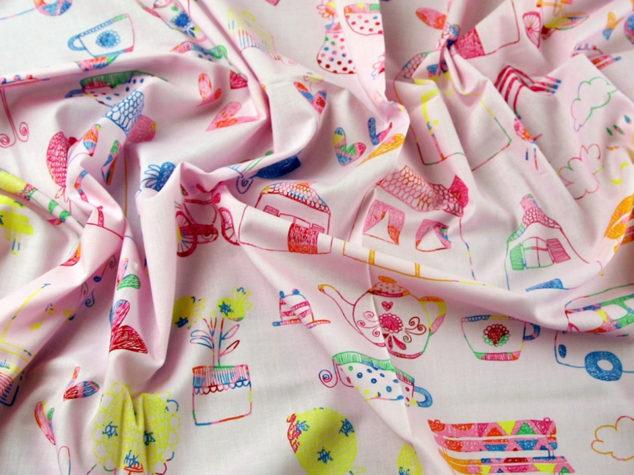 John Louden 100% Cotton Poplin Fabric Pink