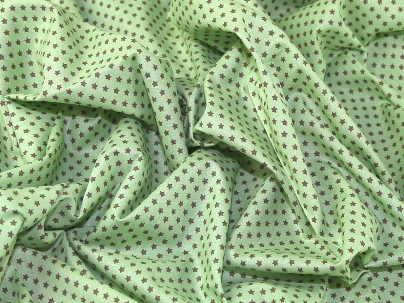 John Louden 100% Cotton Poplin Fabric Grey on Mint Green