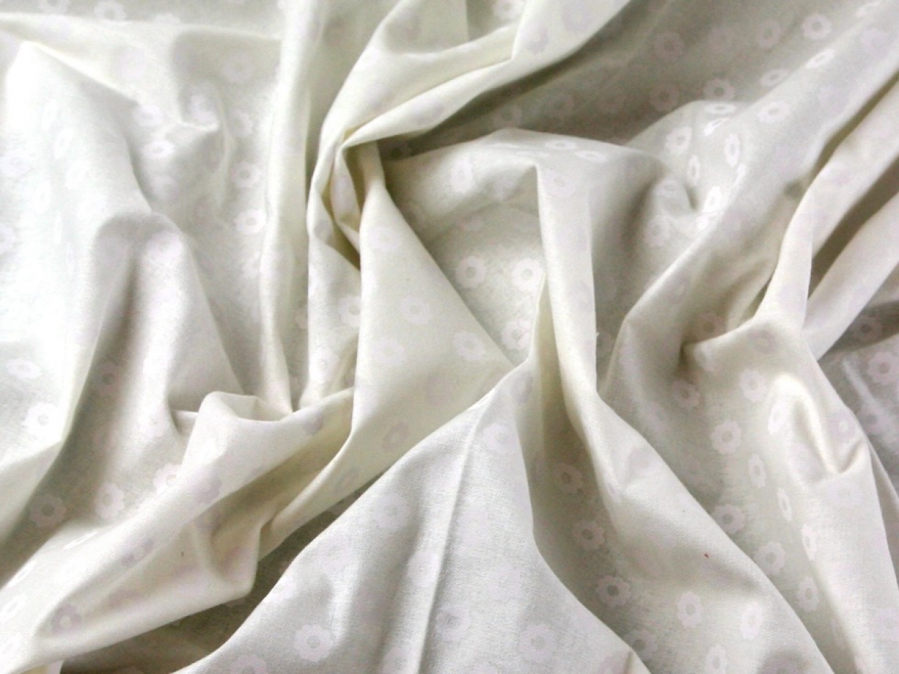 John Louden 100% Cotton Poplin Fabric Ivory