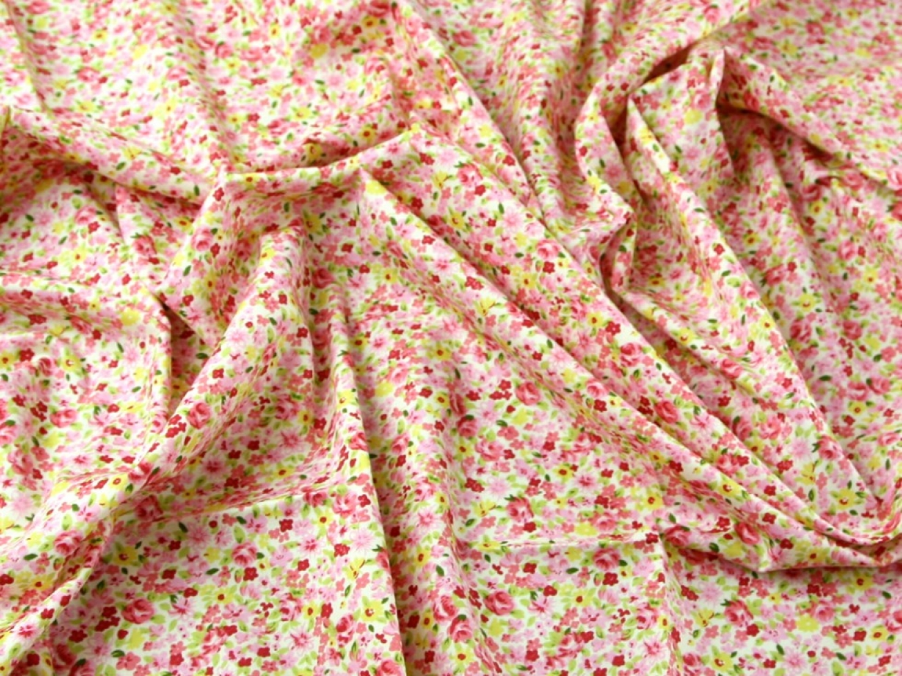 John Louden 100% Cotton Poplin Fabric Pink Multi