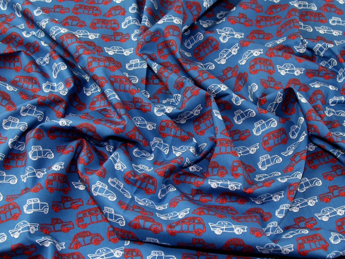John Louden 100% Cotton Fabric Blue
