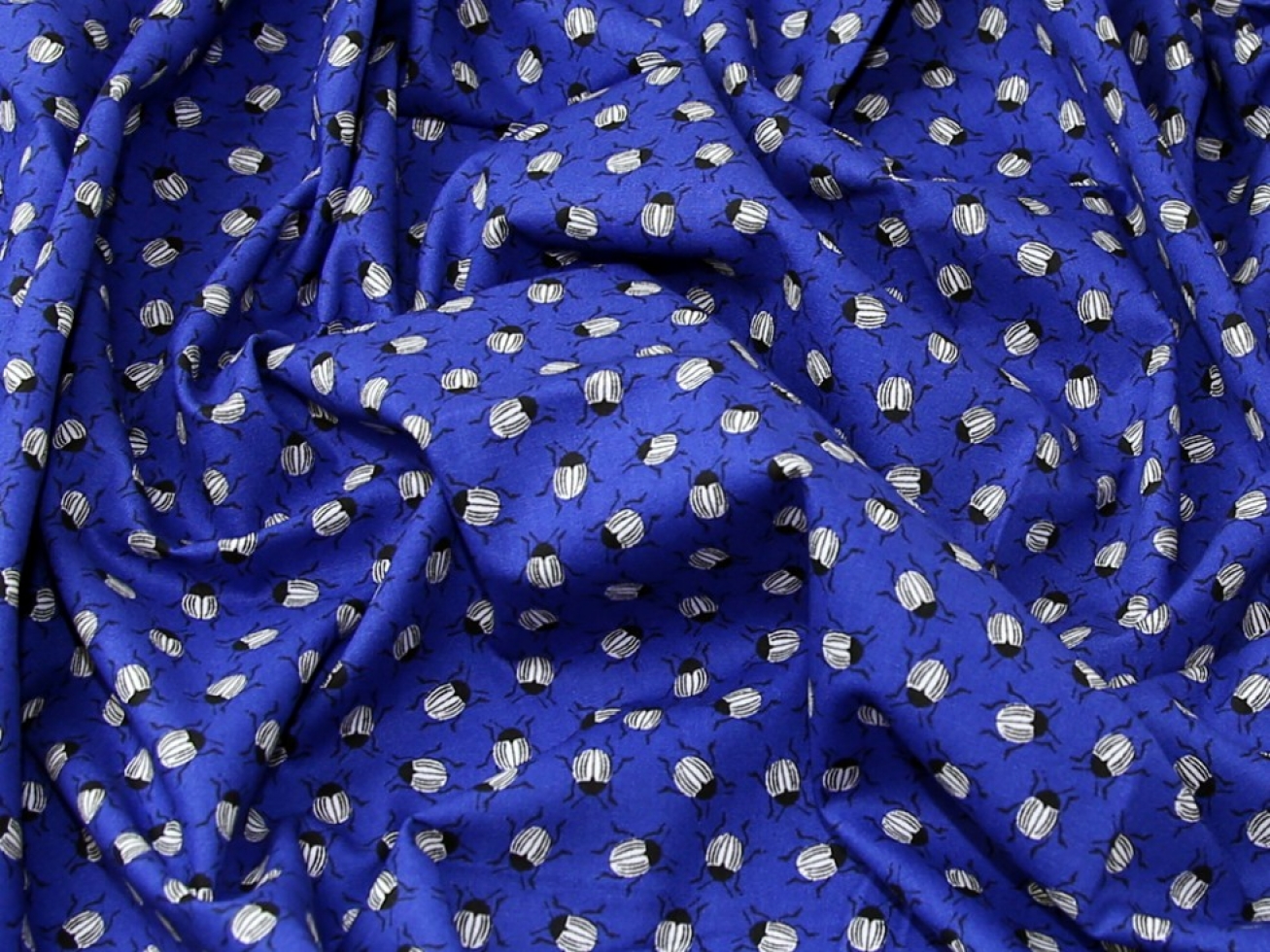 John Louden 100% Cotton Fabric Royal Blue