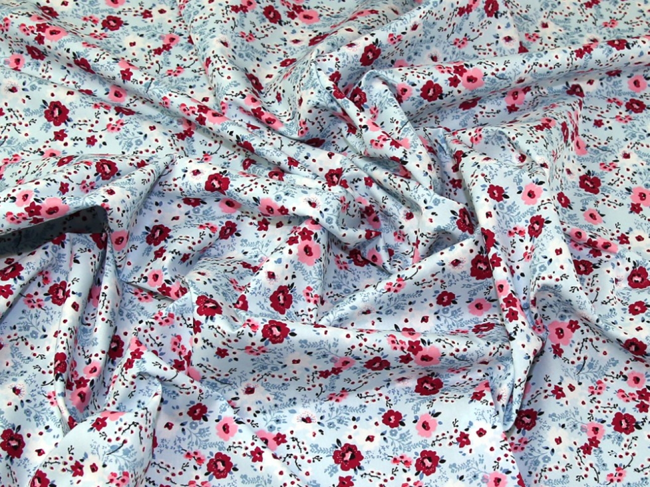 John Louden 100% Cotton Poplin Fabric Sky Blue