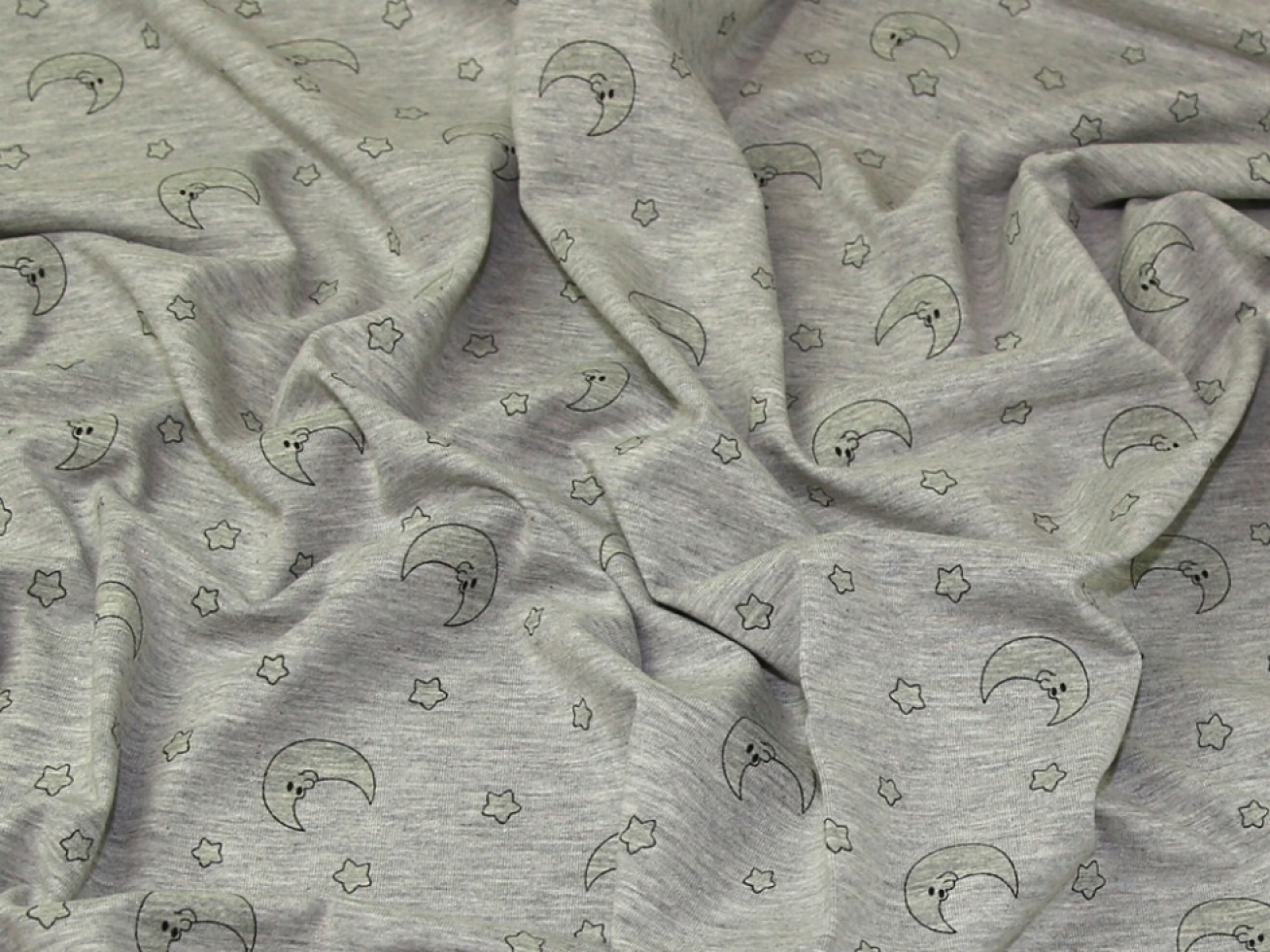 John Louden Glow In The Dark Jersey Stretch Knit Fabric Grey