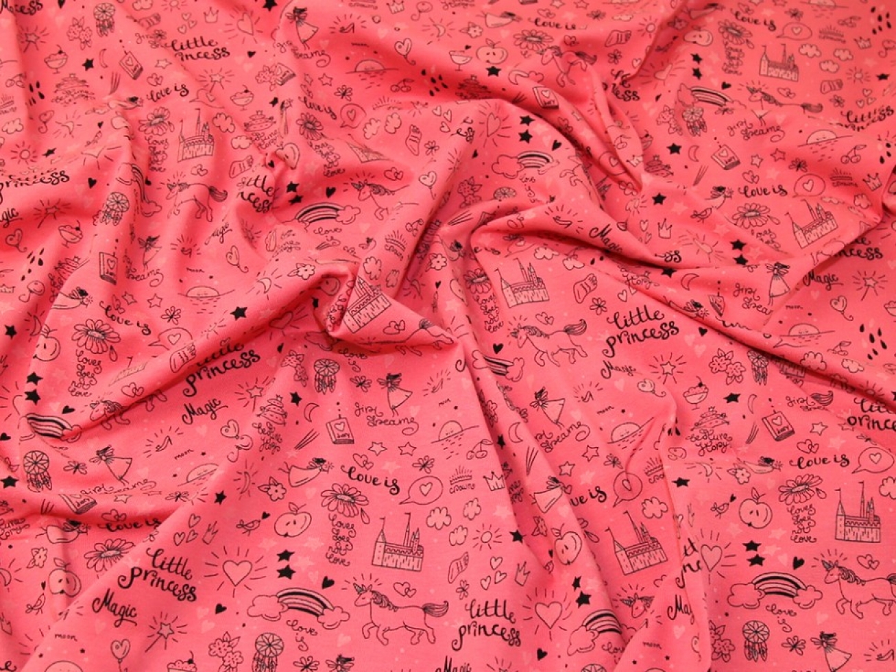 John Louden Glow In The Dark Jersey Stretch Knit Fabric Pink