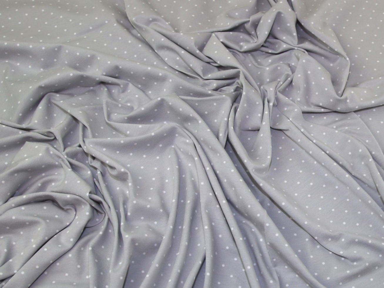 John Louden Cotton Jersey Stretch Knit Fabric Silver Grey