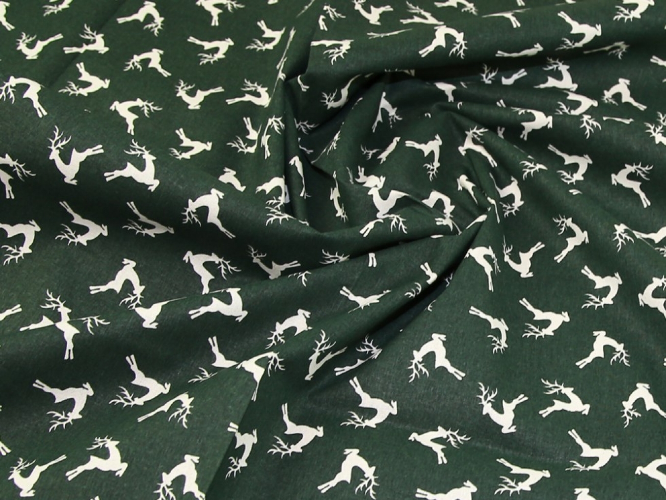 John Louden Printed 100% Cotton Calico Fabric Natural on Green