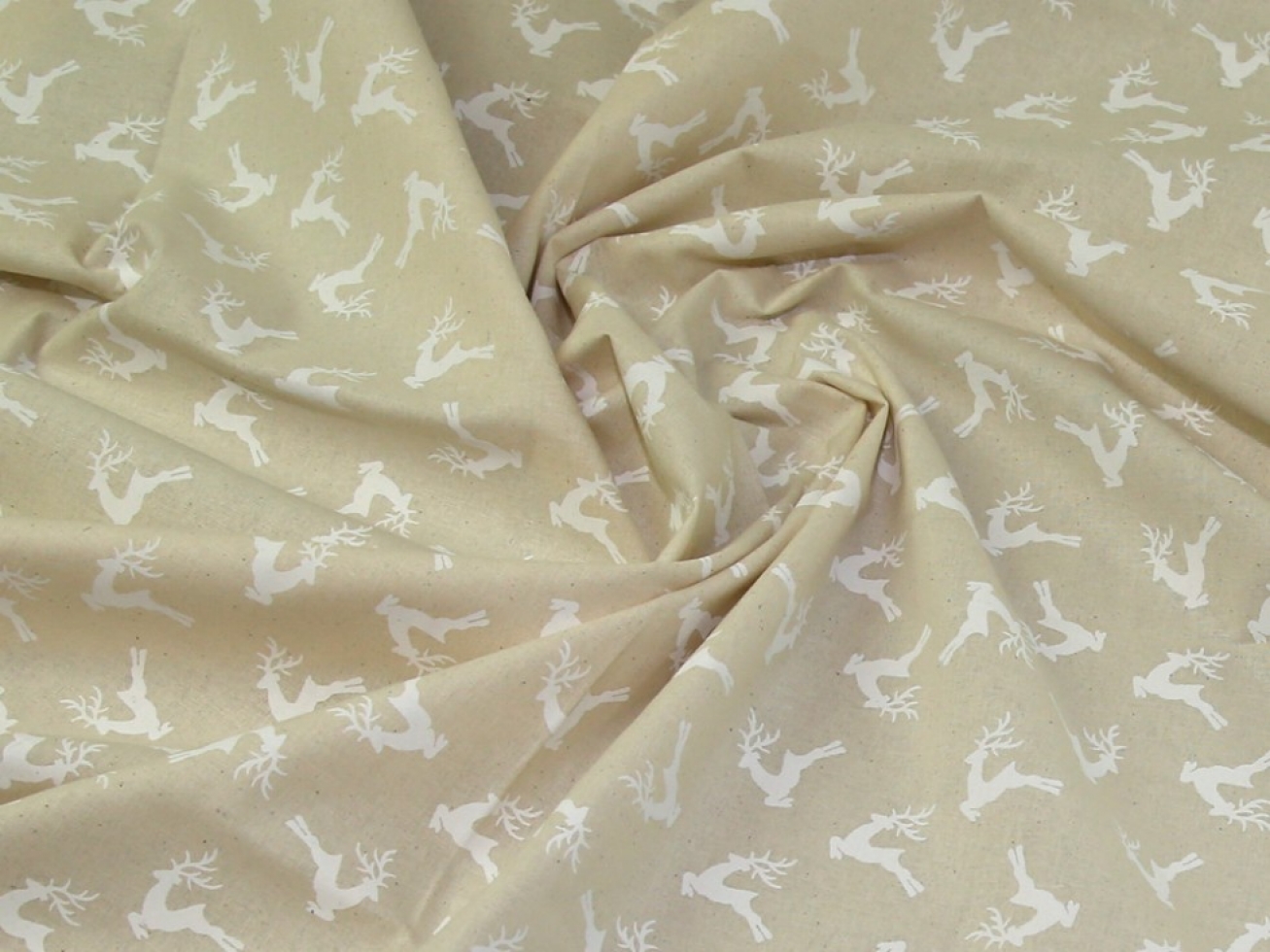 John Louden Printed 100% Cotton Calico Fabric White on Natural