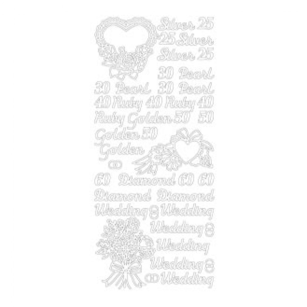 Peel Off Stickers Anniversary Silver