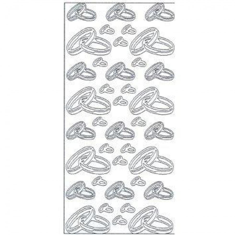 Peel Off Stickers Wedding Rings Silver
