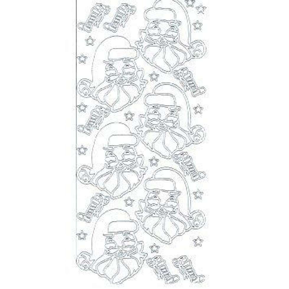 Peel Off Stickers Father Christmas Silver