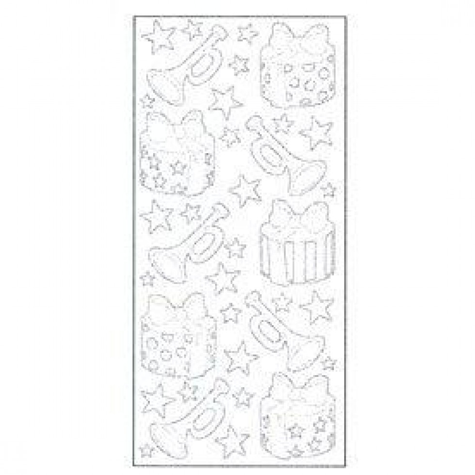 Pearl Stickers Christmas Silver