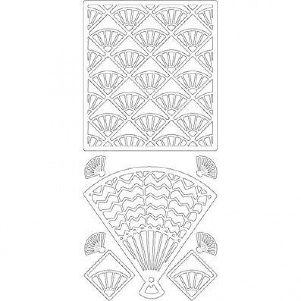 Decoupage Stickers Fans Silver