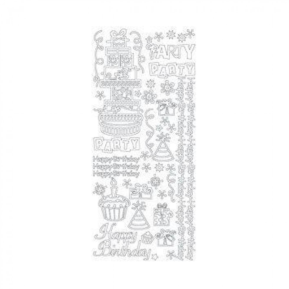 Peel Off Stickers Birthday Party Gold