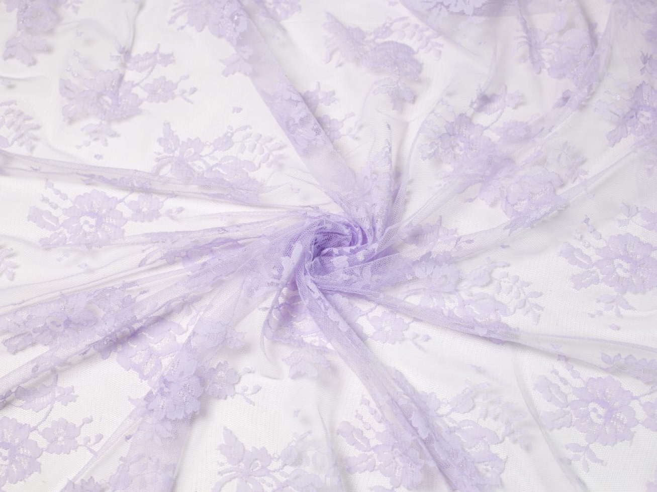 Chantilly Tulle Lace Fabric Light Lilac