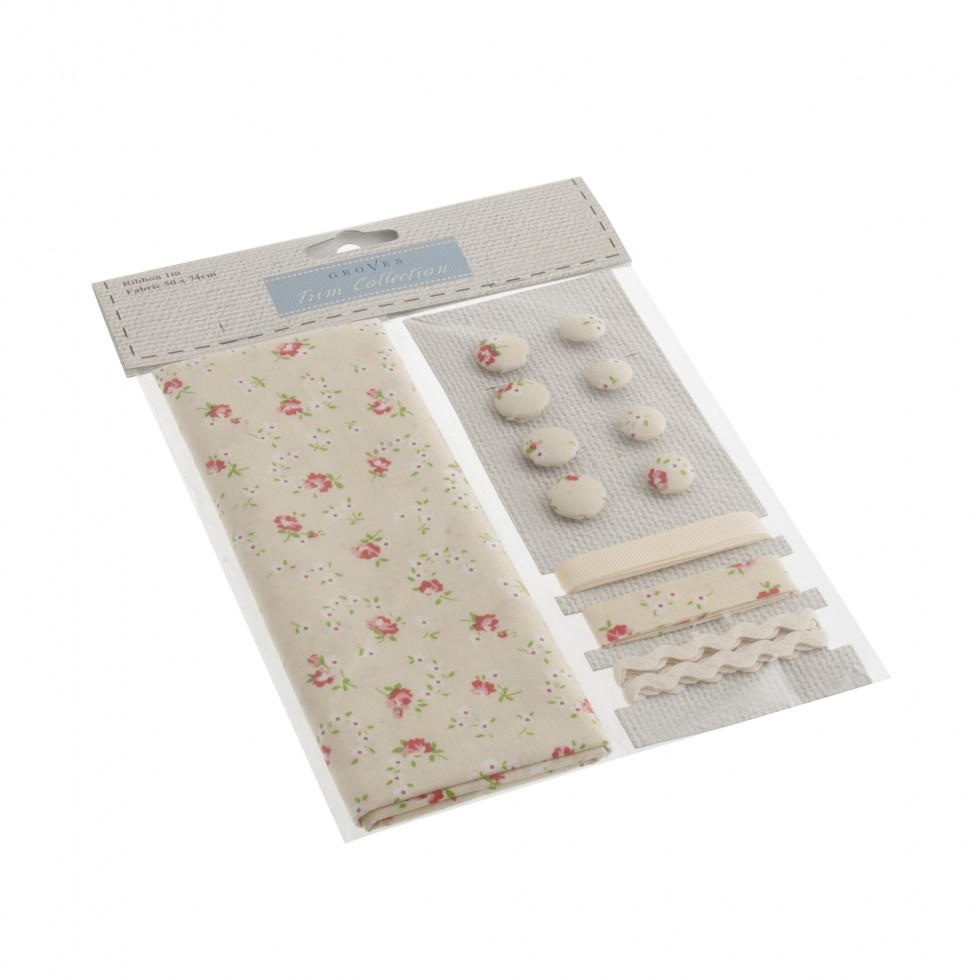 Fabric Trim Sewing Kit Vanilla Ditsy