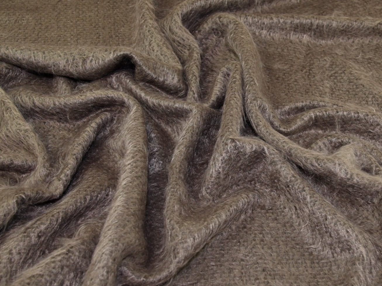 Lady McElroy Mohair Faux Fur Fabric Mocha