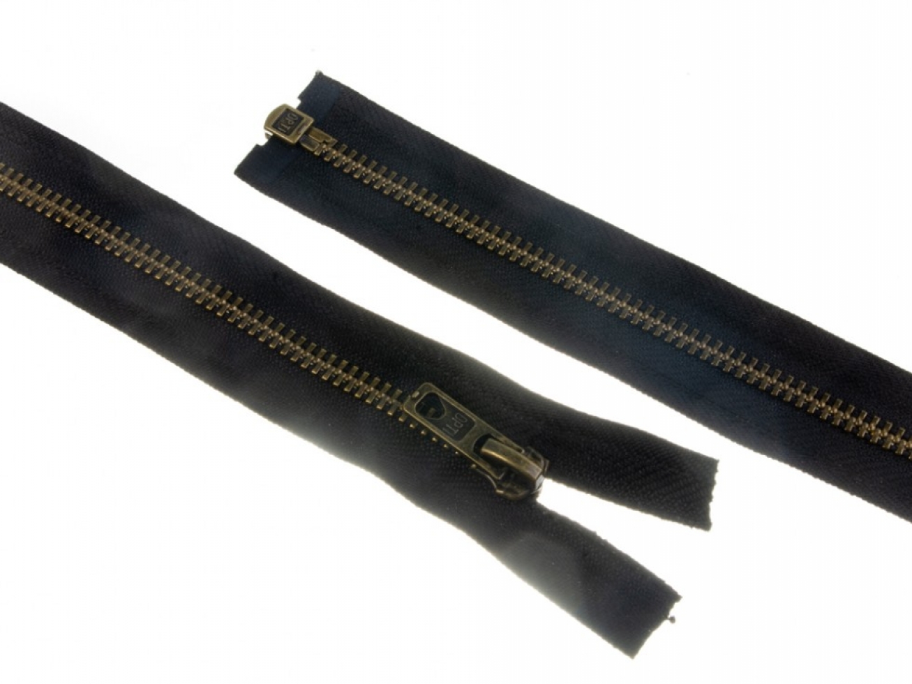 Opti Antique Metal Open End Zips Black