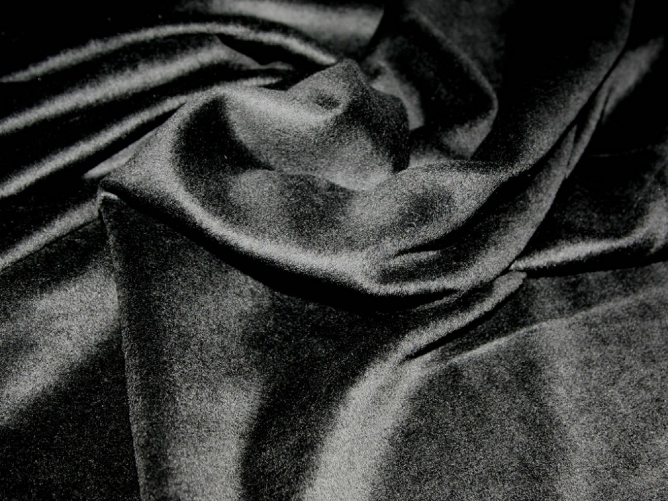 Wool Faux Fur Fabric Black