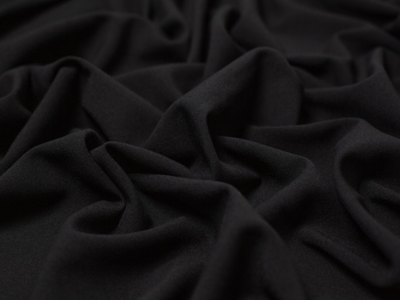 Minerva Core Range Stretch Woven Gabardine Twill Fabric Black