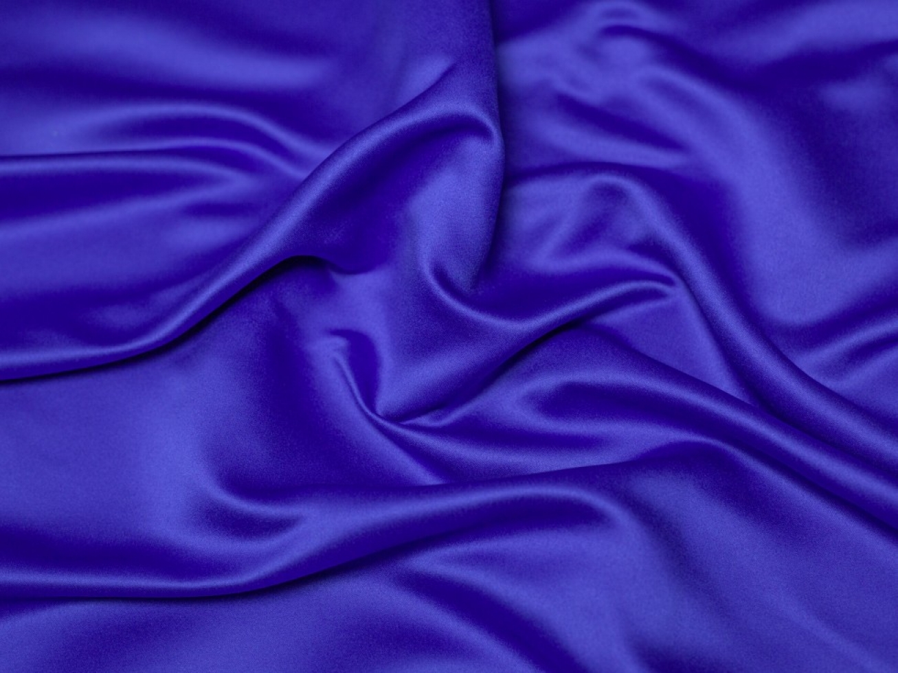 Minerva Core Range Duchess Satin Fabric Cobalt Blue