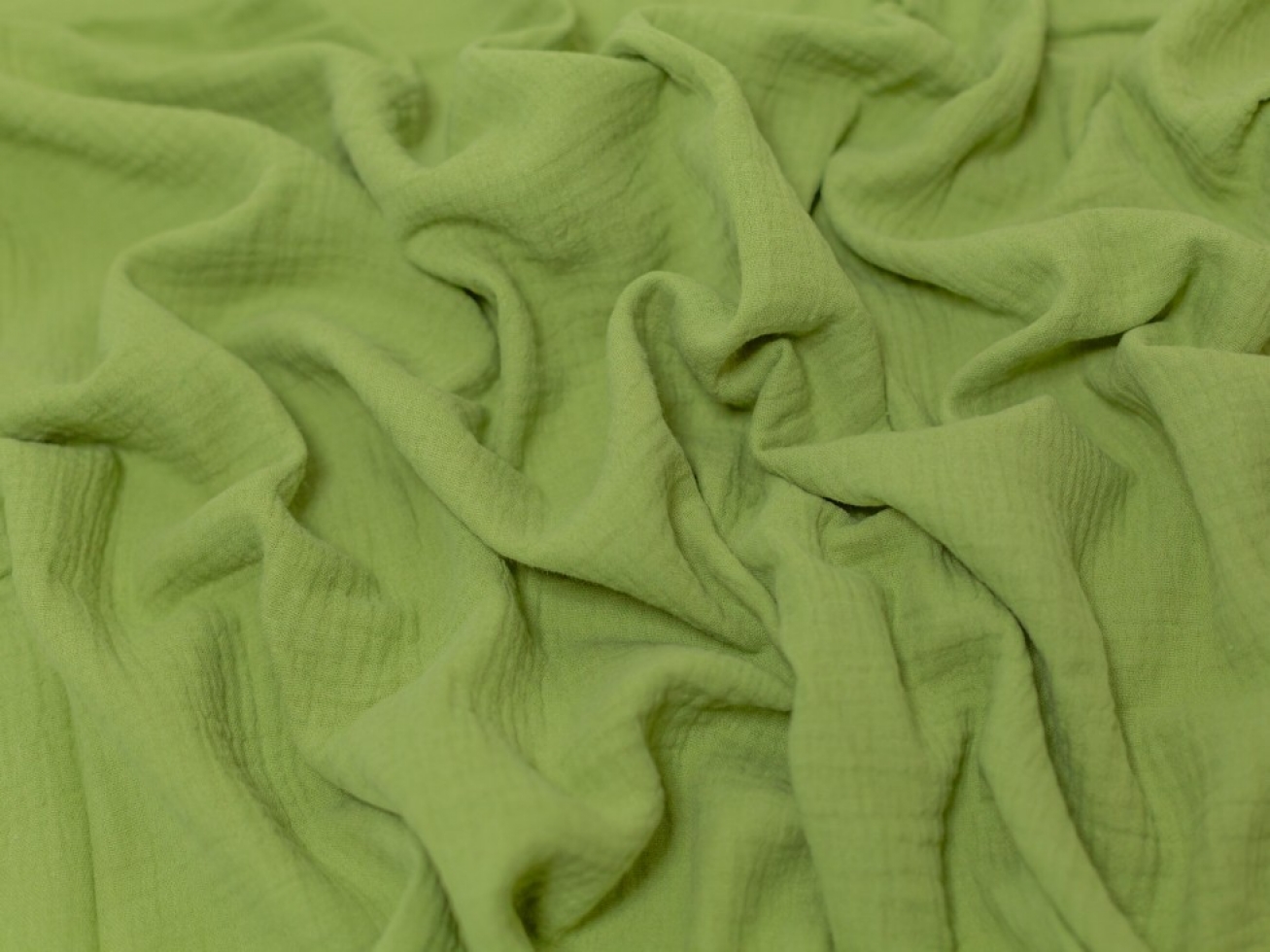Minerva Core Range Cotton Double Gauze Fabric Lime Green