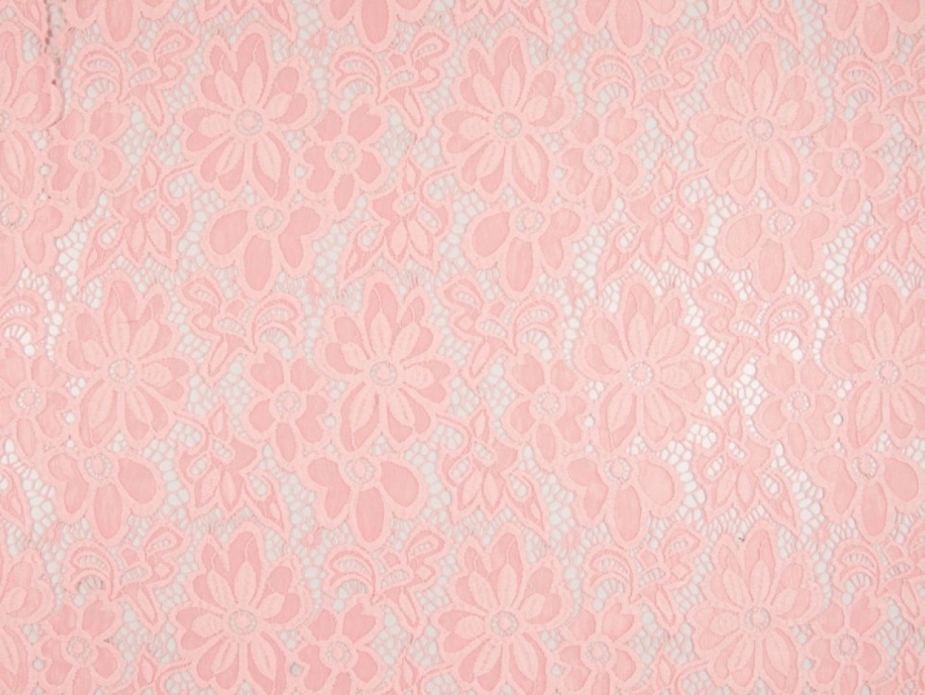 Stretch Lace Fabric Salmon
