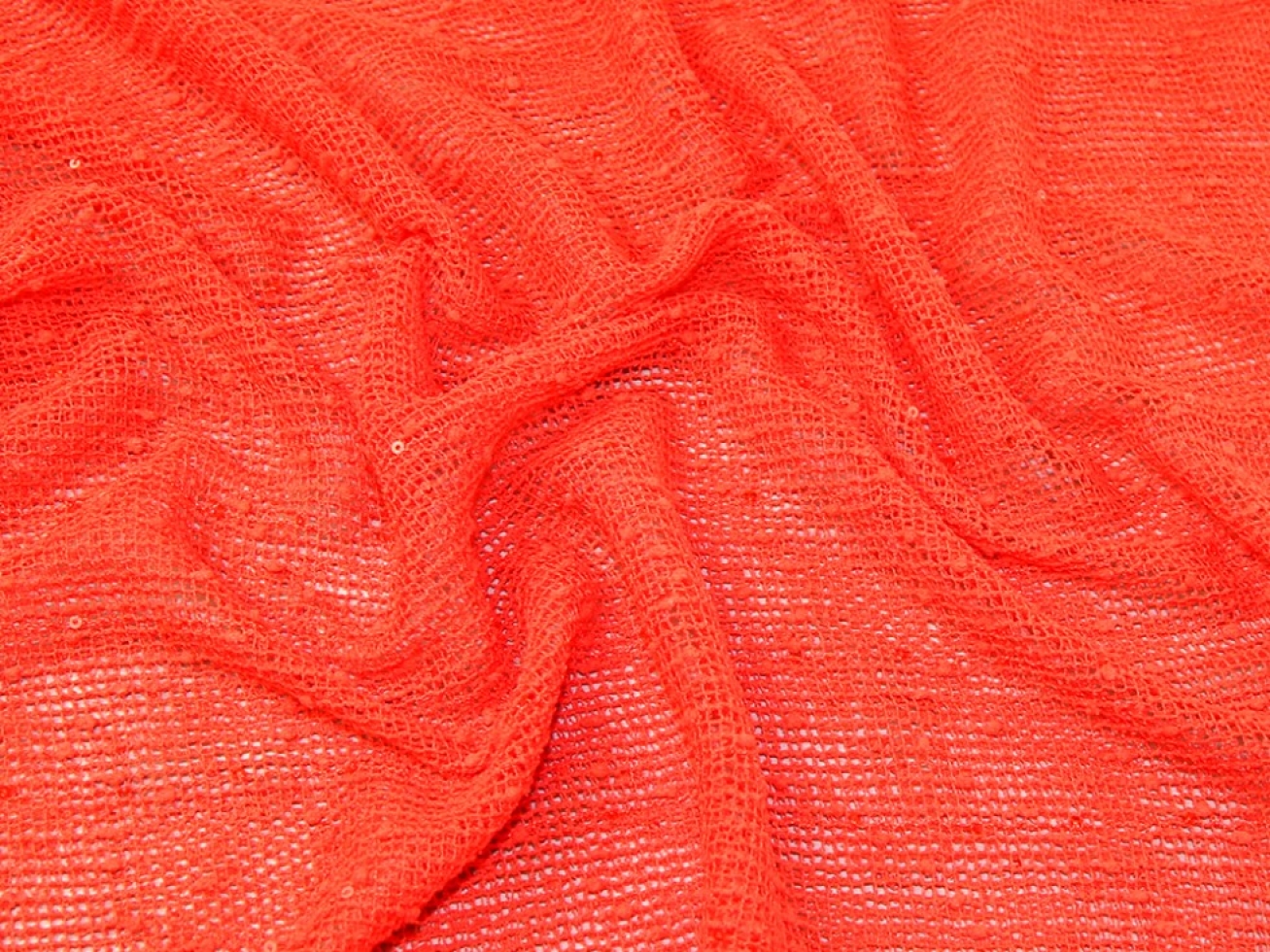 Sequin Lace Fabric Tomato