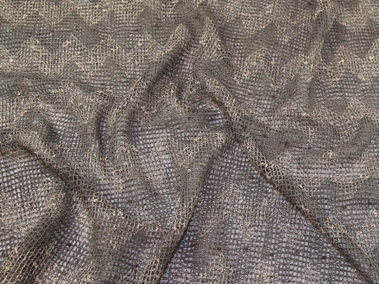 Sequin Lace Fabric Taupe
