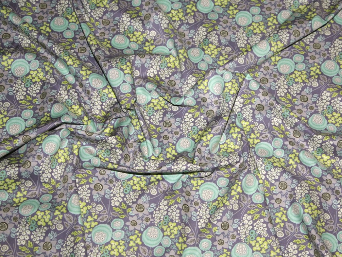 Cotton Lawn Fabric Grape Mint Lime Green