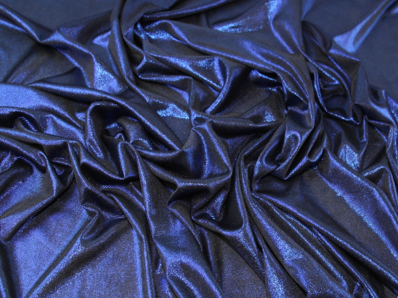 Lurex Sweater Knit Stretch Fabric Royal Blue