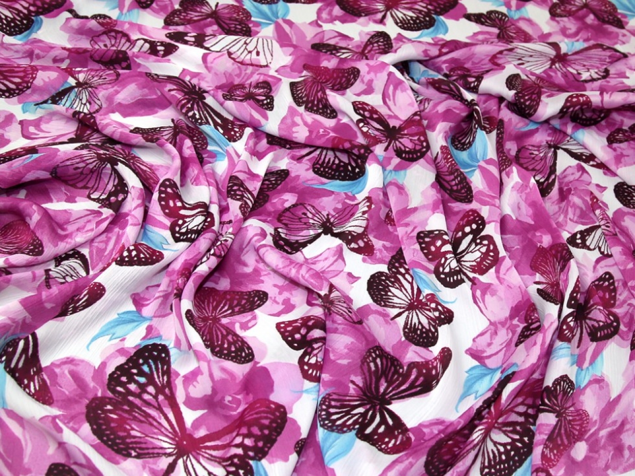 Crinkle Satin Fabric Pink