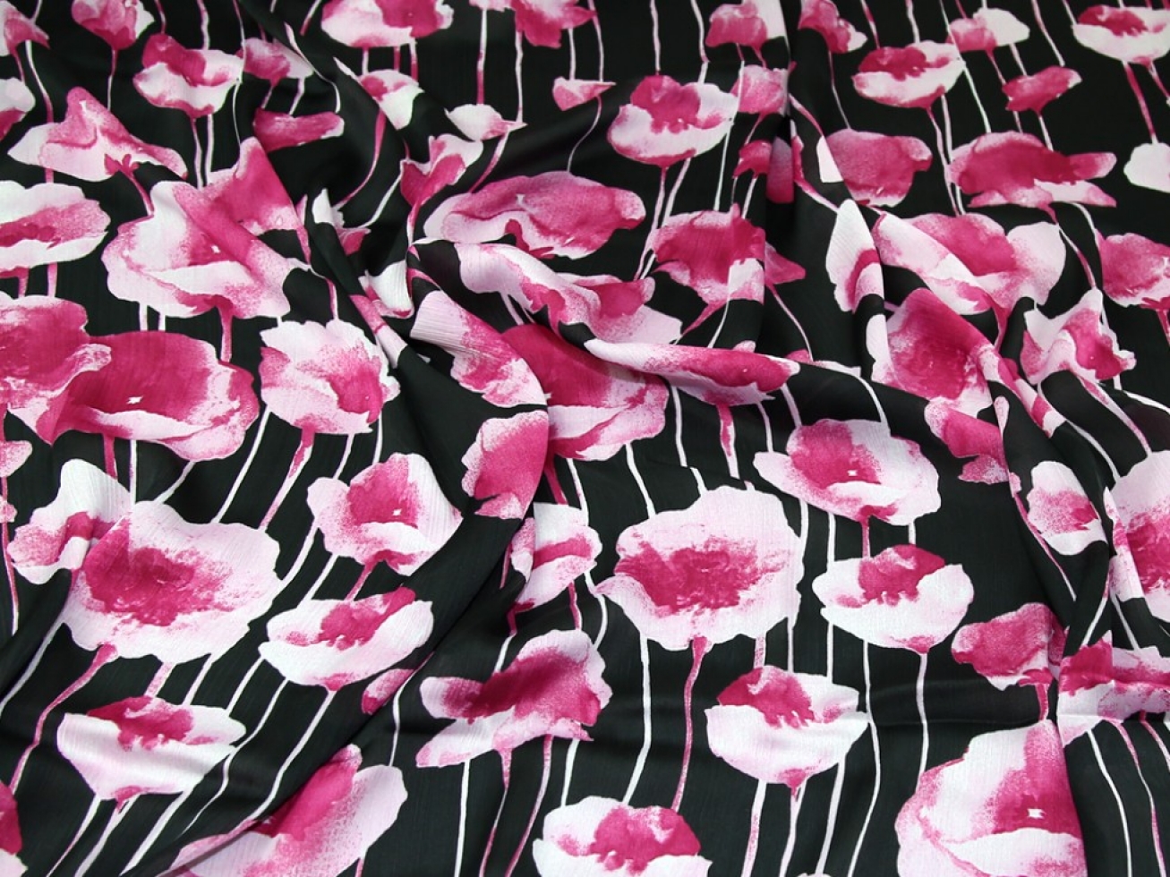 Crinkle Satin Fabric Pink