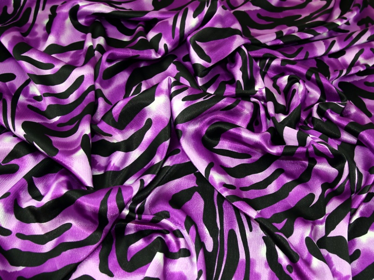 Crinkle Satin Fabric Purple