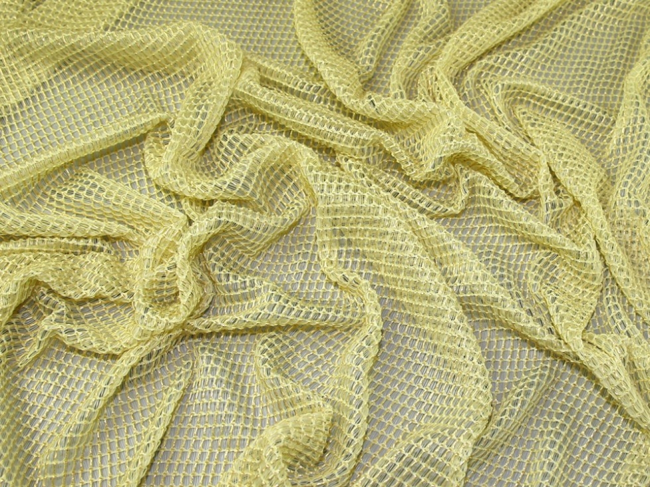 Fishnet Mesh Fabric Lemon Yellow