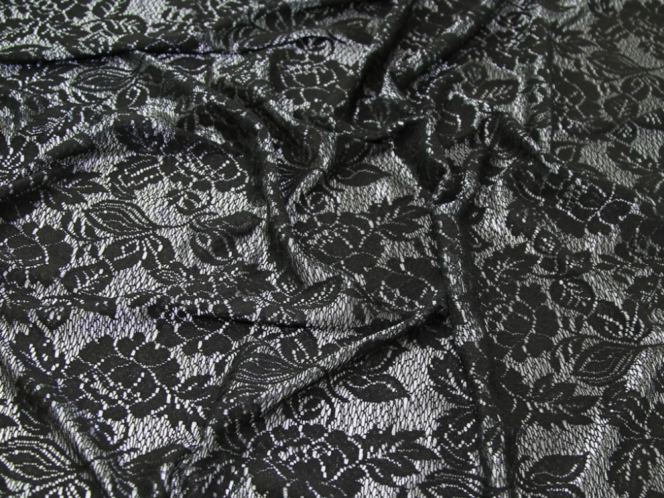 Stretch Lace Fabric Grey