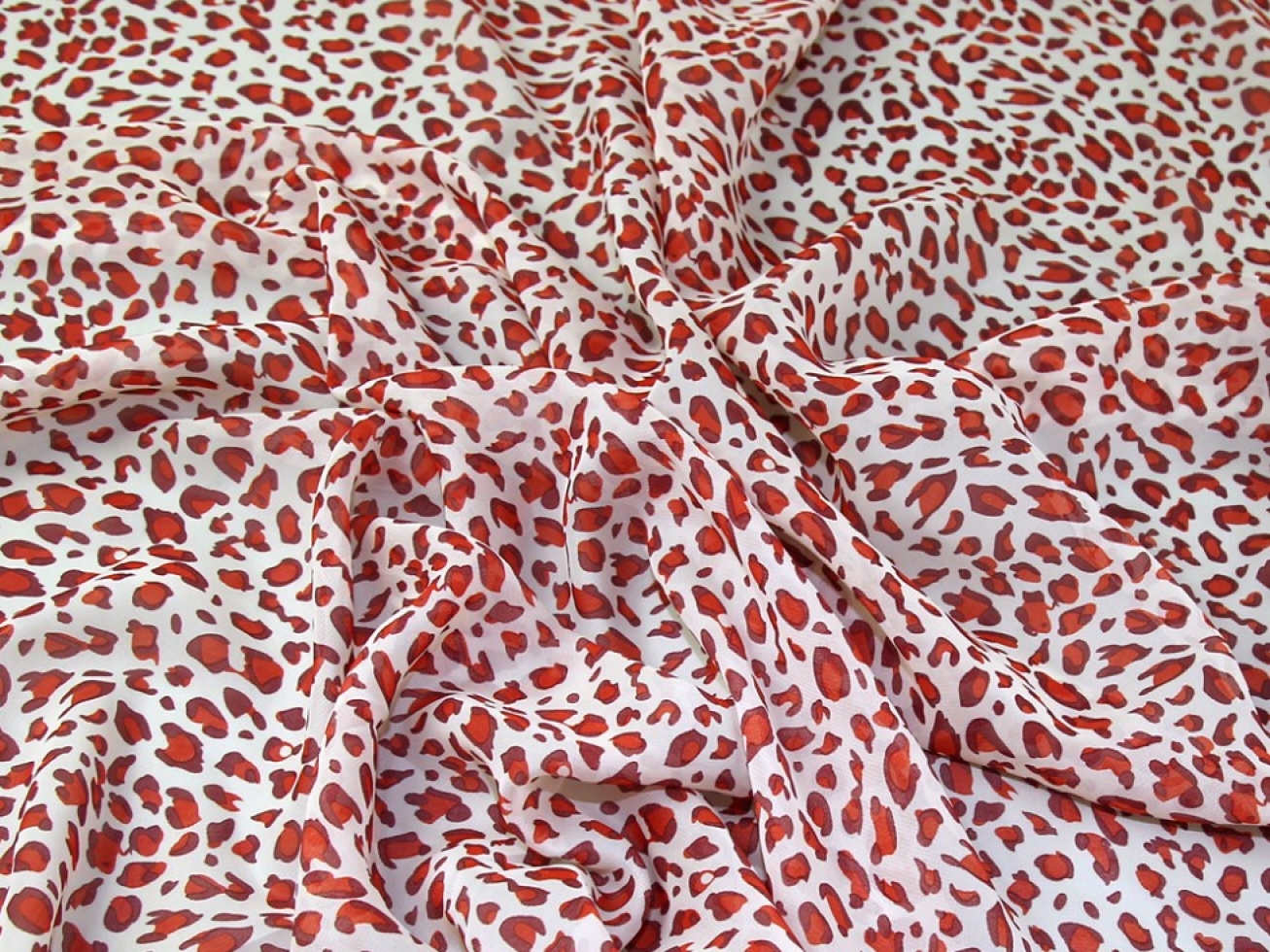 Sheer Chiffon Fabric Red