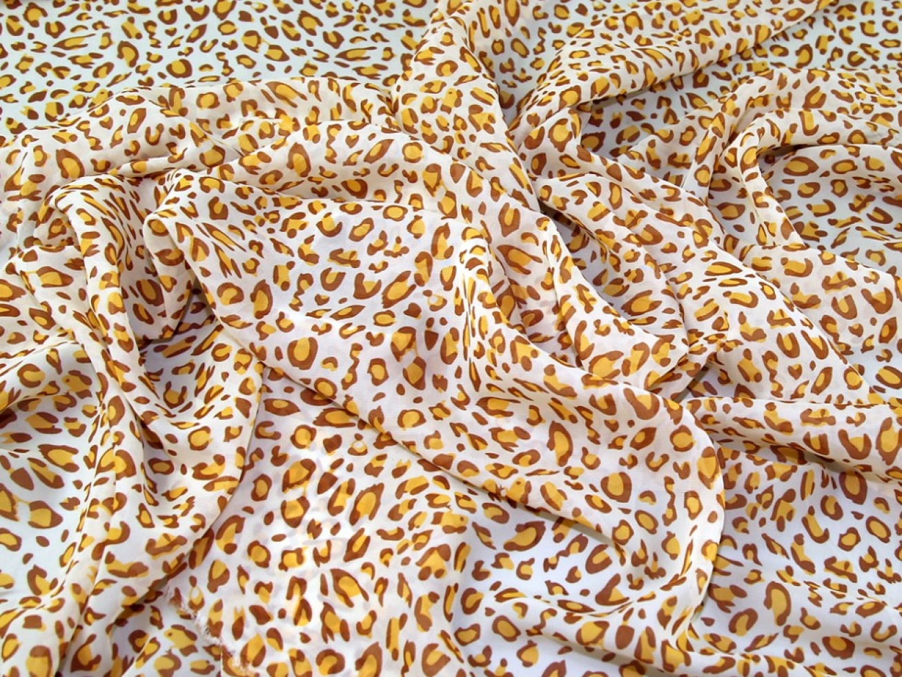 Sheer Chiffon Fabric Gold & Tan