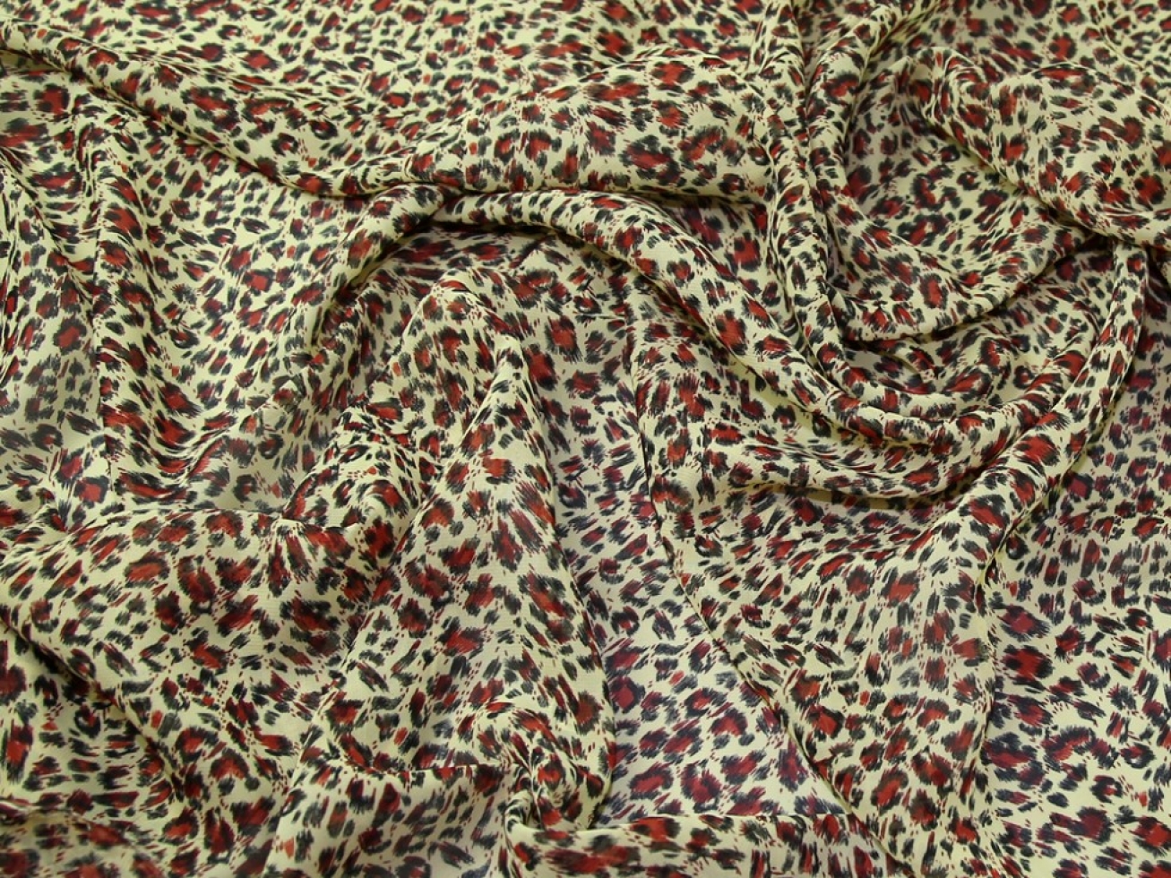 Sheer Chiffon Fabric Brick Red