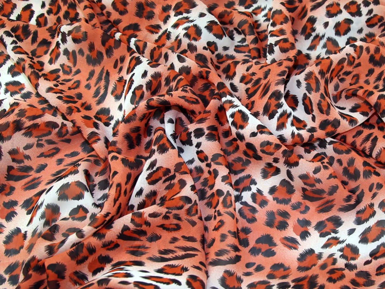 Sheer Chiffon Fabric Rust Red