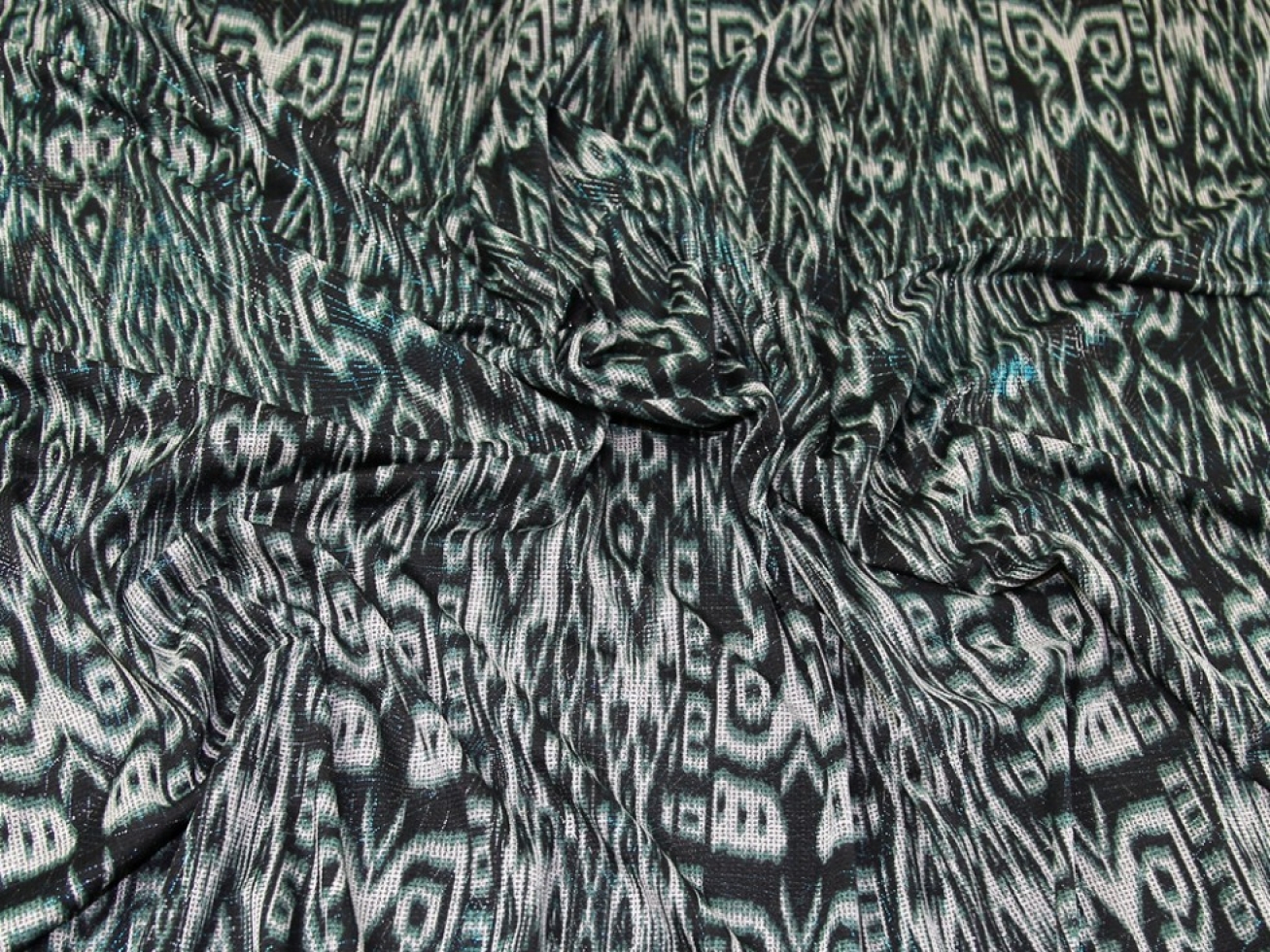 Lurex Sweater Knit Stretch Fabric Green