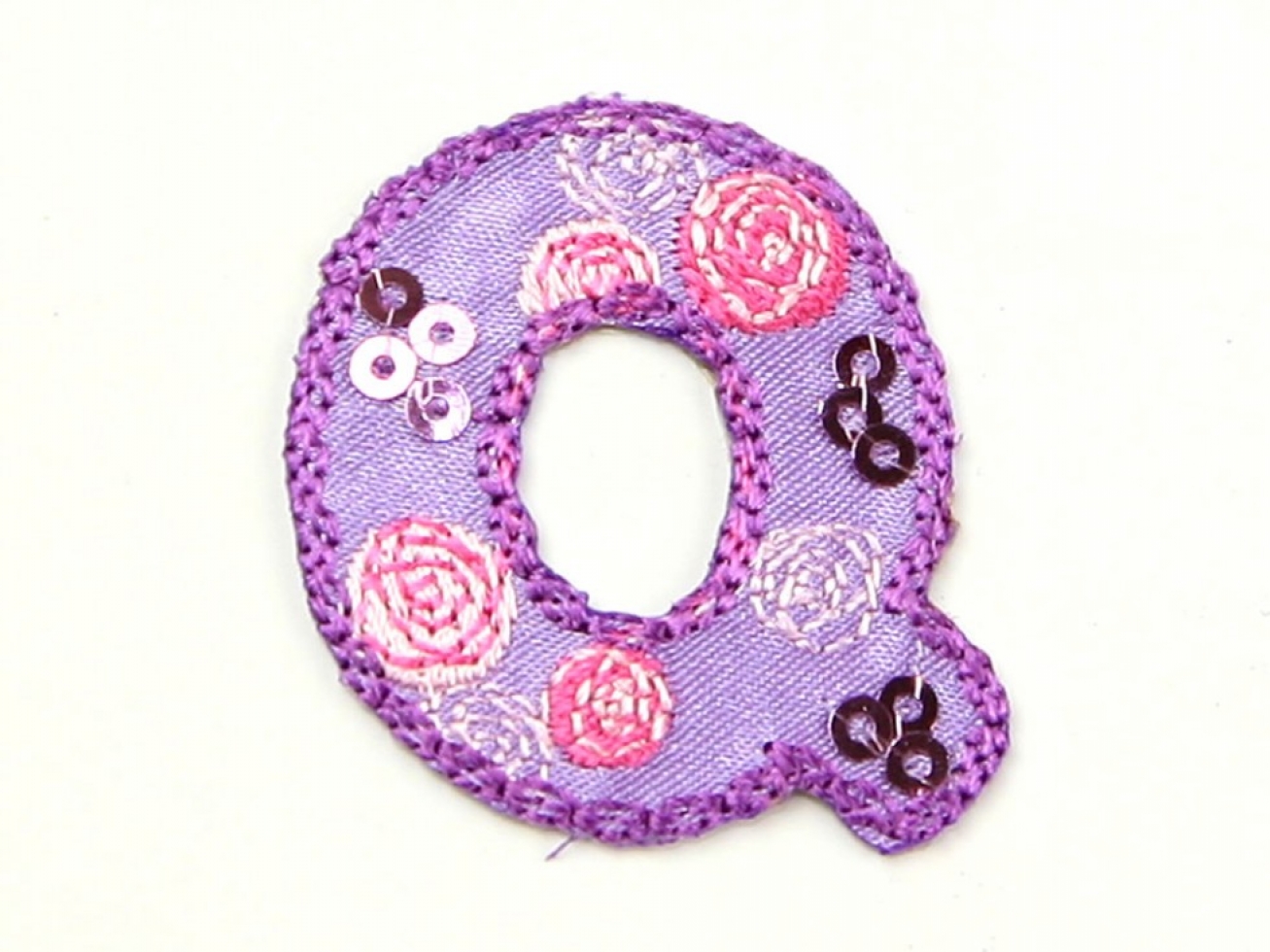 Alphabet Patch Motif Multicoloured Letter Q