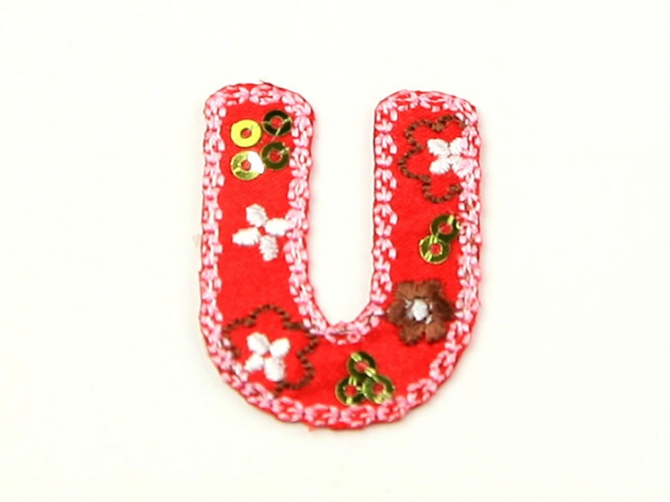 Alphabet Patch Motif Multicoloured Letter U