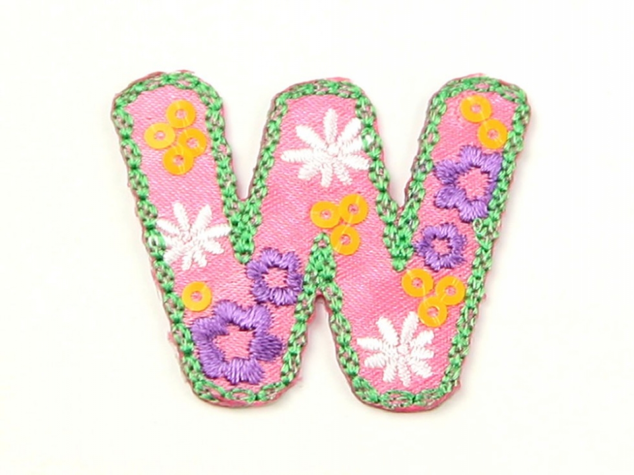 Alphabet Patch Motif Multicoloured Letter W