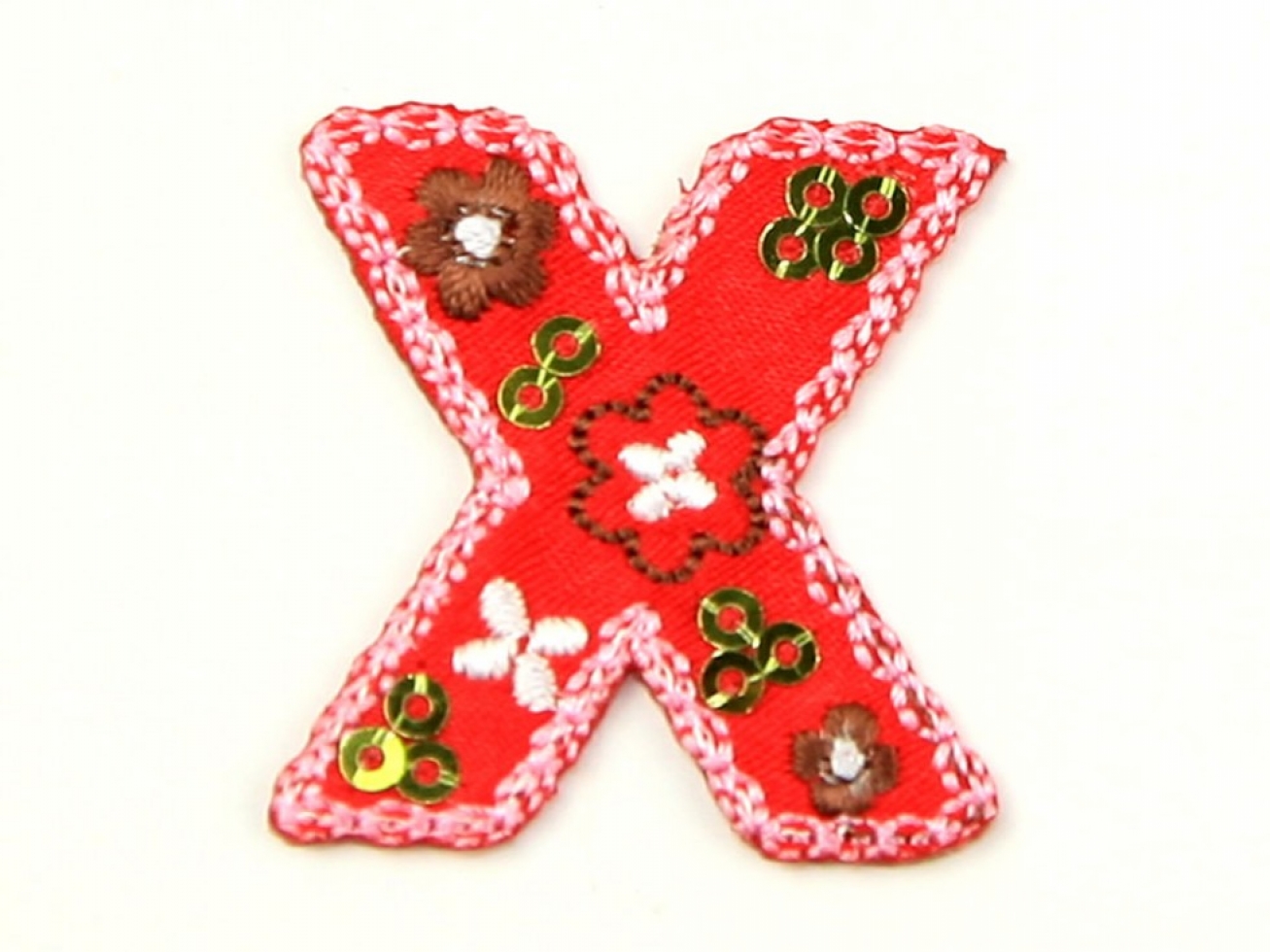 Alphabet Patch Motif Multicoloured Letter X