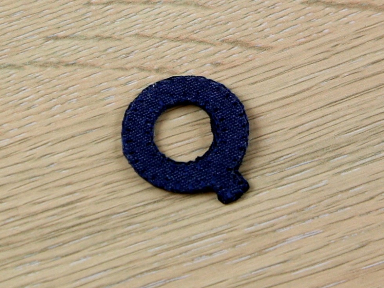 Alphabet Patch Motif Blue Letter Q