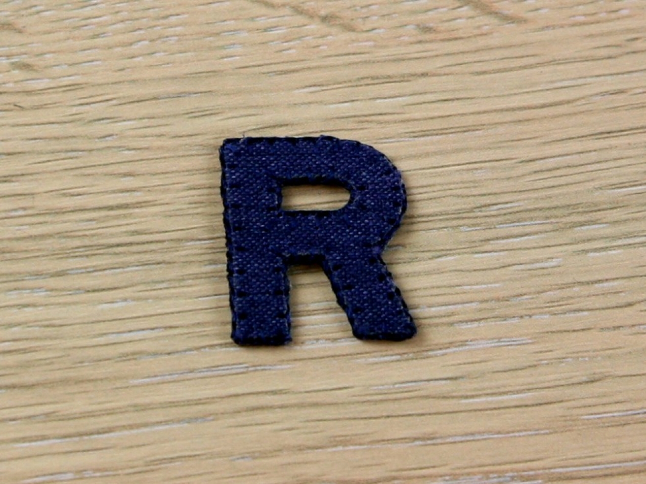 Alphabet Patch Motif Blue Letter R