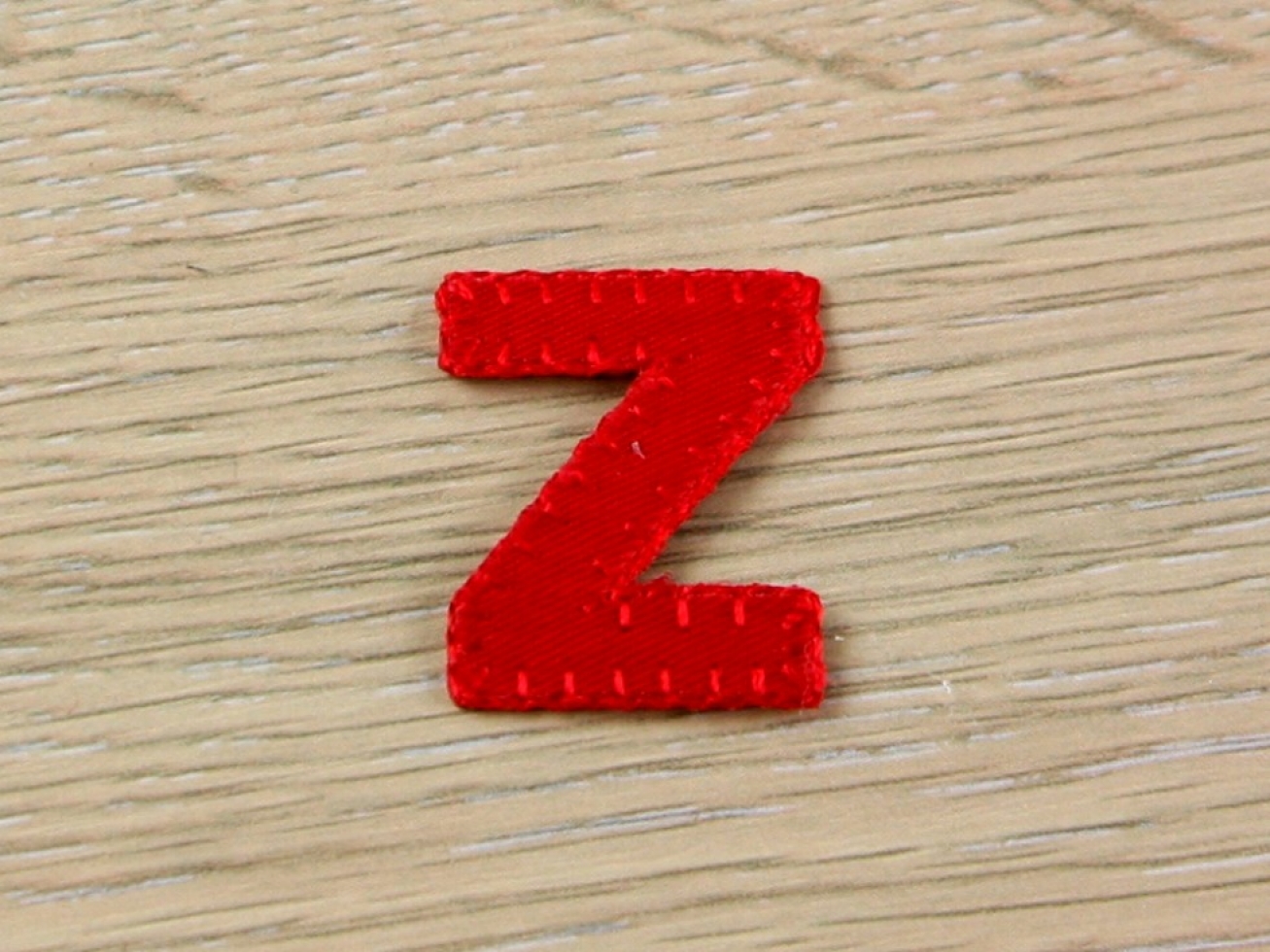 Alphabet Patch Motif Red Letter Z